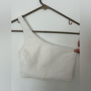 White One Shoulder Crop Top Size XS/S